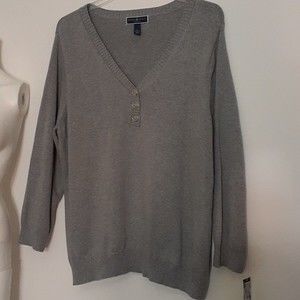gray cotton sweater 3x